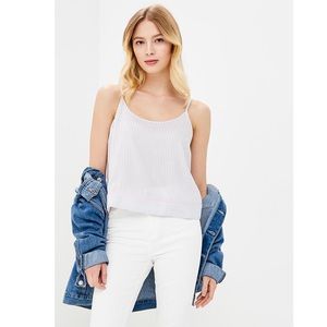TOPSHOP Poppy Print & Striped Cami Top